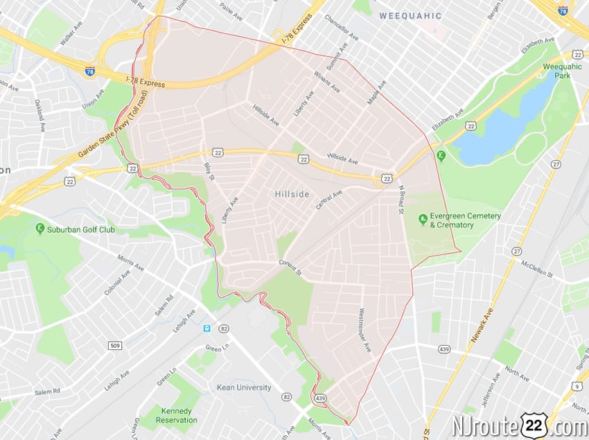 hillside NJ map