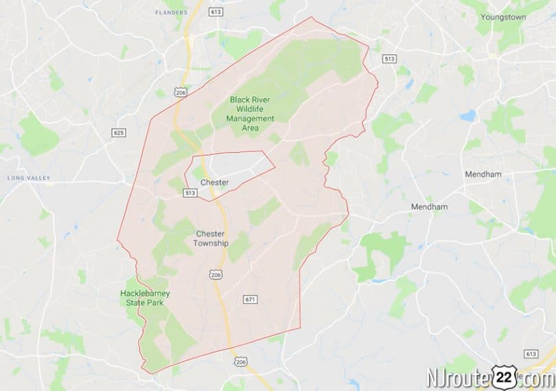 chester township nj map