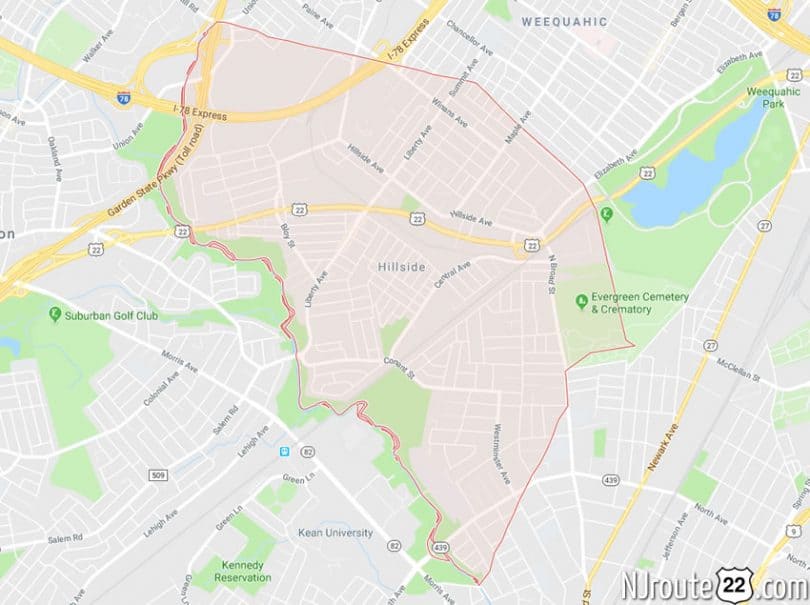 hillside NJ map