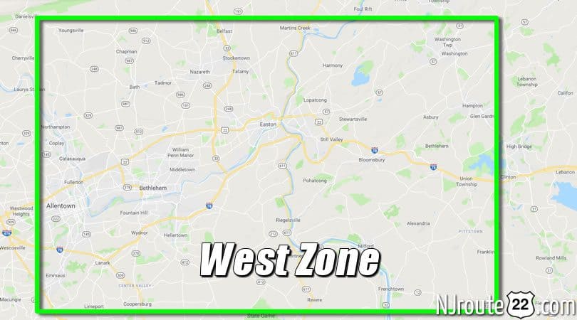 NJ route 22 West zone graphic